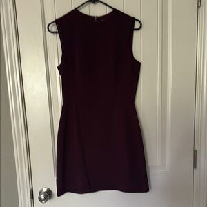 French Connection Wine Colored Sheath Mini Dress Crew Neck Sleeveless